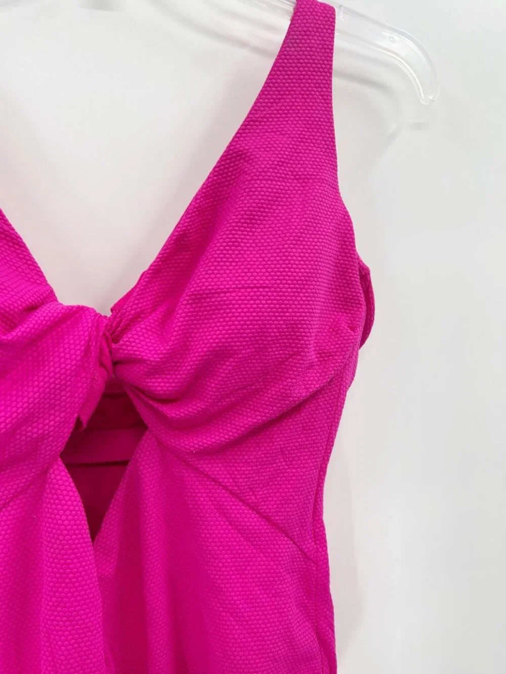 NEW Shade & Shore Twist-Front Cut Out High Leg Cheeky Swimsuit - Pink Size L